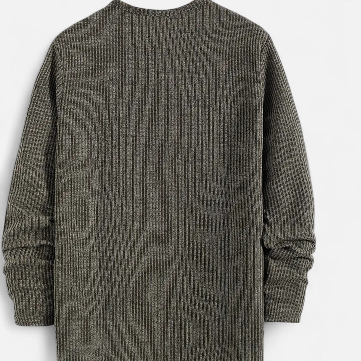 Herre Kabelstrikket Henley-sweater – Klassisk Strik Til Efterår, Vinter, Hverdagsbrug Og Smart Casual Stil