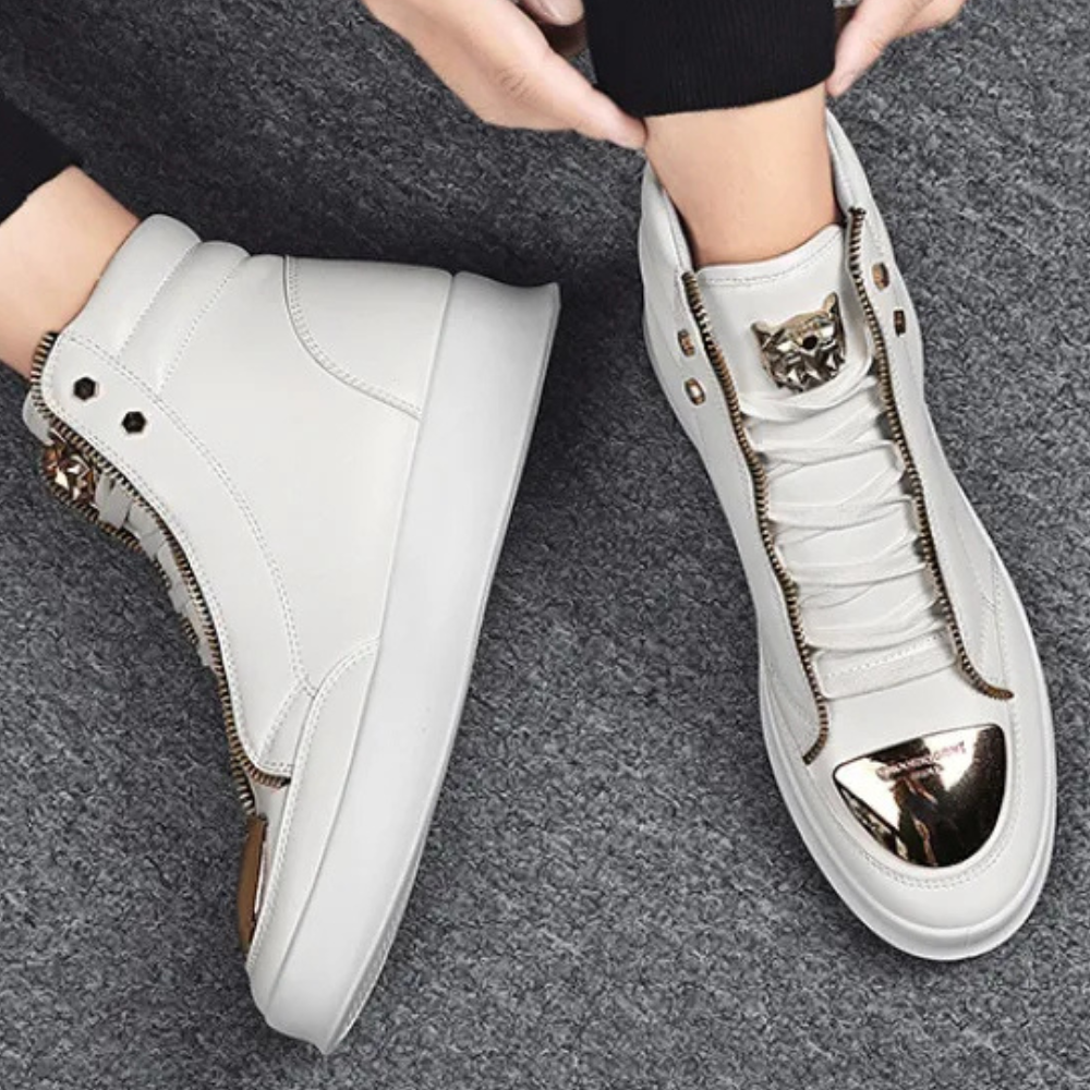 Herre High Top Sneakers Med Metalliske Detaljer