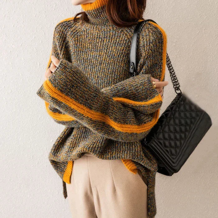 Jersey elegante de punto para mujer - Jersey suave y cálido para otoño, invierno, el día a día y un estilo casual elegante