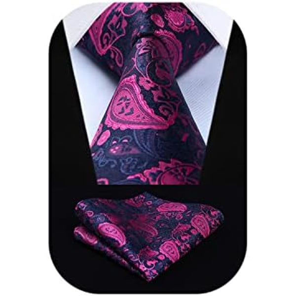 Herre Slipsesæt Med Blomster- Og Paisleymønster – Elegante Accessories Til Bryllupper, Fester Og Formelle Begivenheder