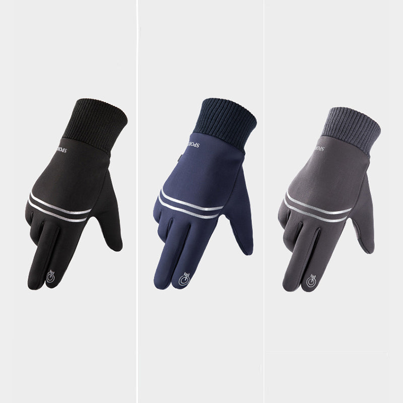 Herre Vandtætte Touchscreen-vinterhandsker Med Polar-fleece Og Vindtæt Design – Varme Handsker Med Skridsikkert Greb Til Cykling, Ski Og Udendørsbrug