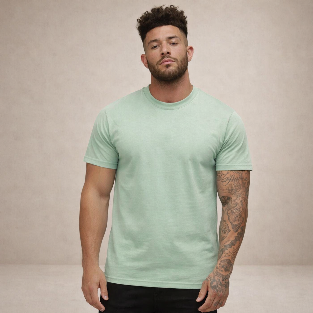 Men's Slim-Fit Cotton T-Shirt with Round Neck – Classic Basic Top for Everyday Wear, Leisure, and Smart-Casual Style