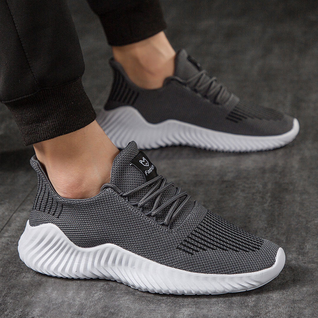 Men's Lightweight Running Shoes in Breathable Knit with Laces - Flexible Training Shoes with a Molded Sole for Running, Fitness, Sports and Everyday Wear