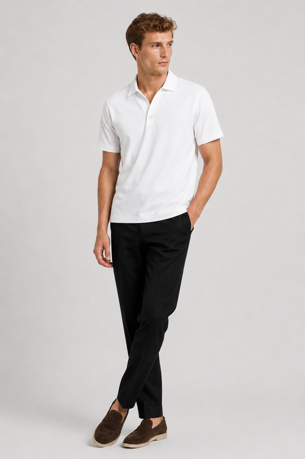 Polo Sæt Let Struktur Regular Fit med Tapered Bukser