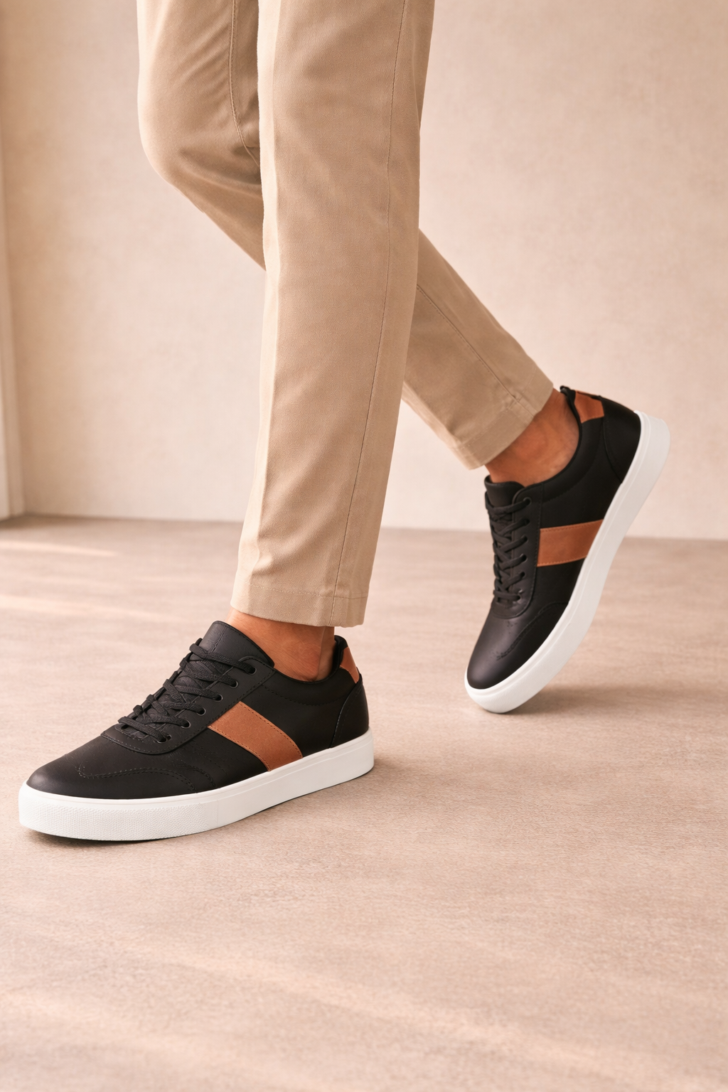 Herre Sneakers Med Snørebånd Og Flad Hverdagssål
