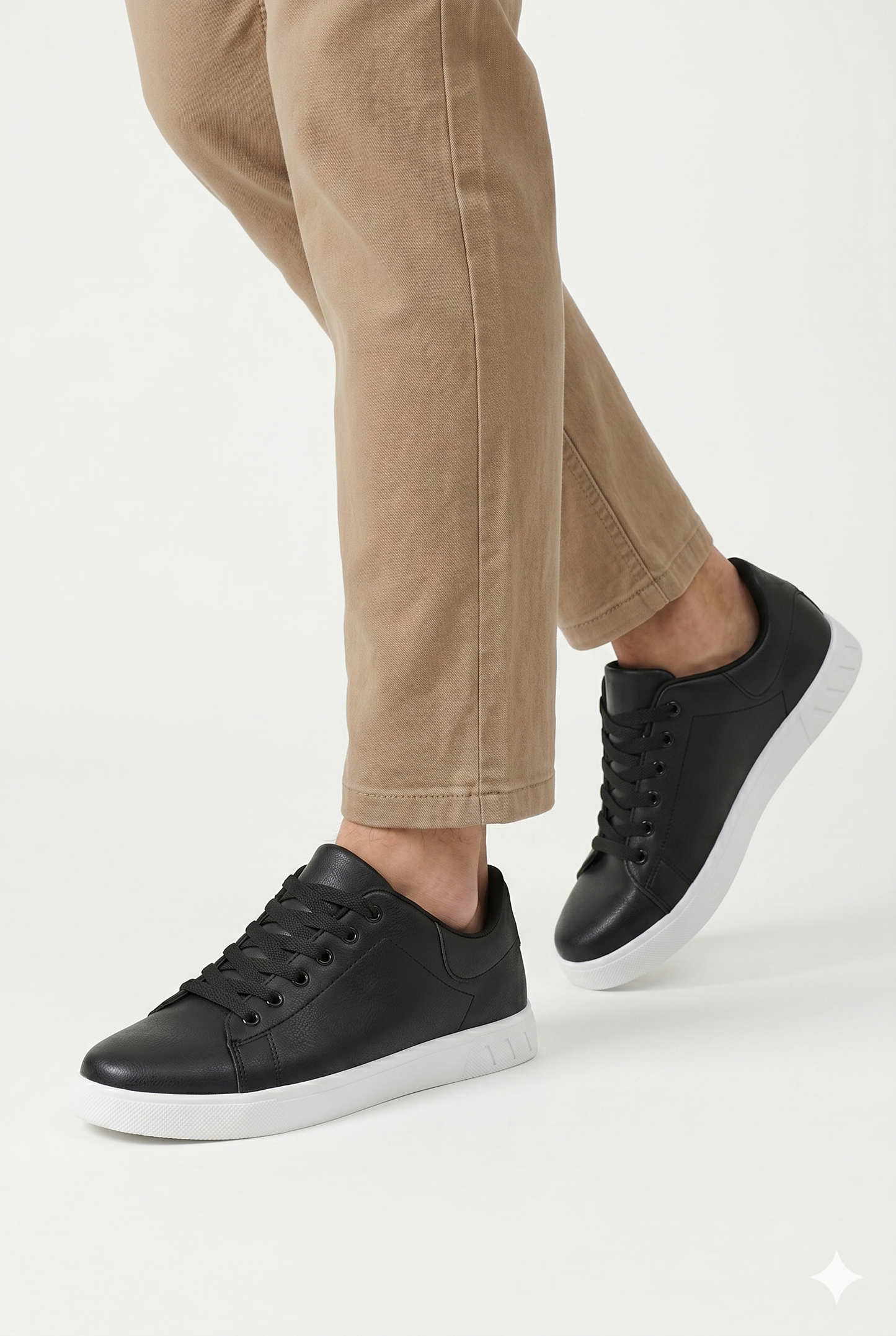 Sneakers Læder Overdel Lav Profil Snørelukning Komfort