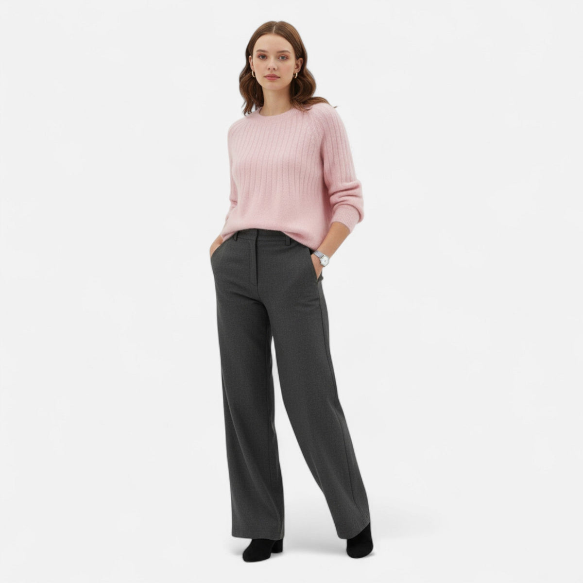 Dámský pletený svetr - měkký a nadčasový svetr na podzim, zimu, každodenní nošení a smart casual styl