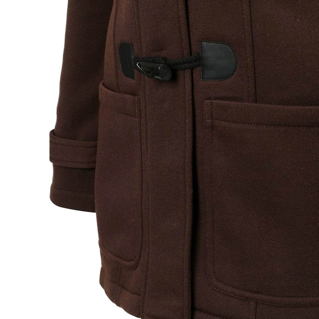 Chaqueta de invierno para mujer con capucha y cierre de botones de madera - Prenda de abrigo cálida para el otoño, los días fríos, el uso diario y el tiempo libre