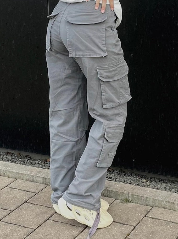 Dame Cargobukser Med Brede Ben Og Praktiske Lommer – Moderne Utility-bukser Til Streetwear, Hverdagsbrug Og Afslappede Outfits