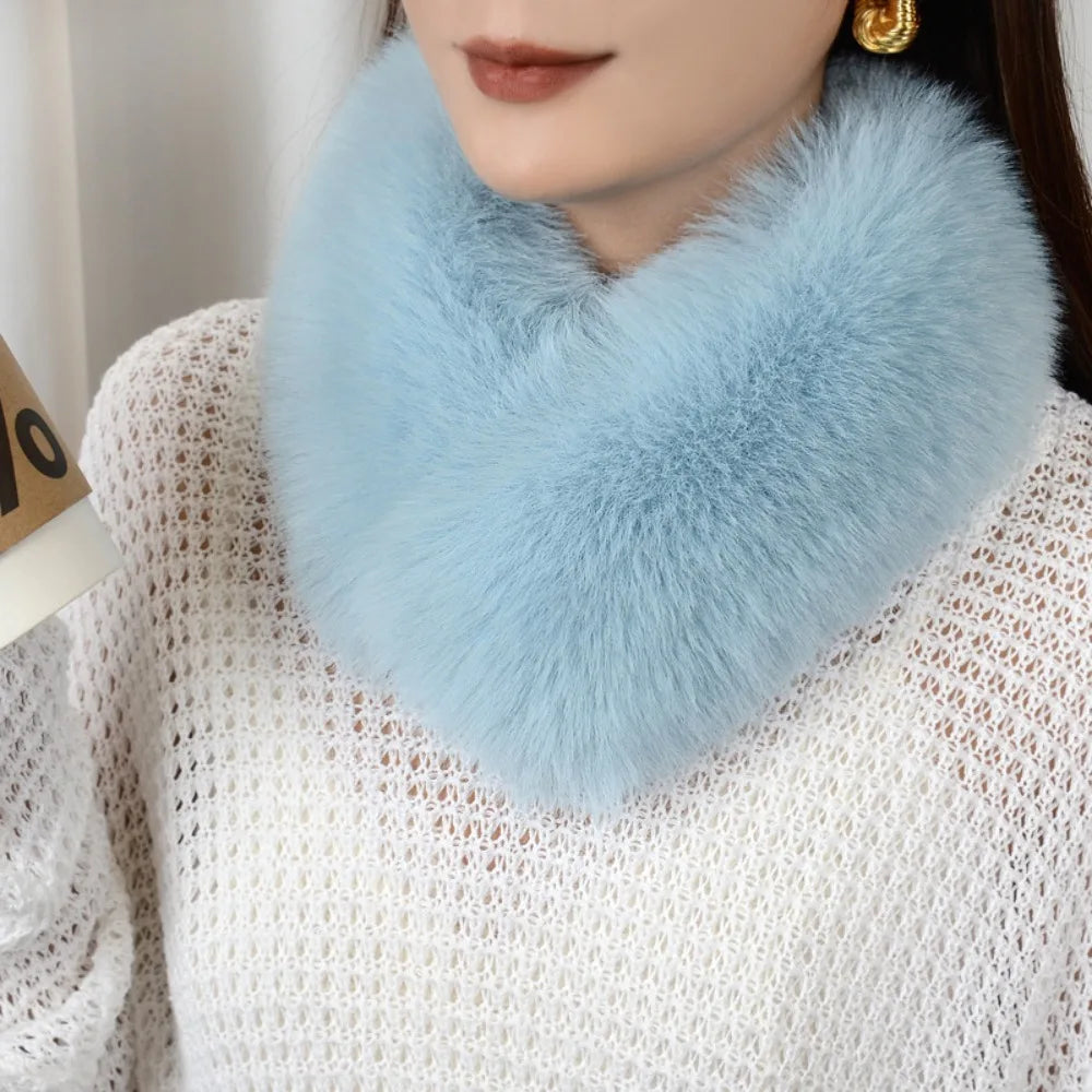 Women's Faux Fur Scarf With Soft Cross-Over Closure - Thick And Warm Winter Accessory For Cold Days, Everyday Wear And Elegant Style