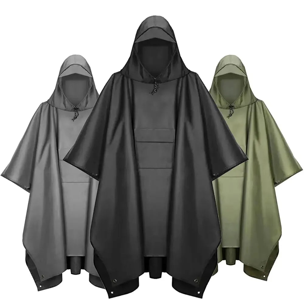 Poncho impermeable de lluvia para hombre con capucha y diseño cortavientos - capa de lluvia plegable para actividades al aire libre, senderismo, viajes y uso en exteriores