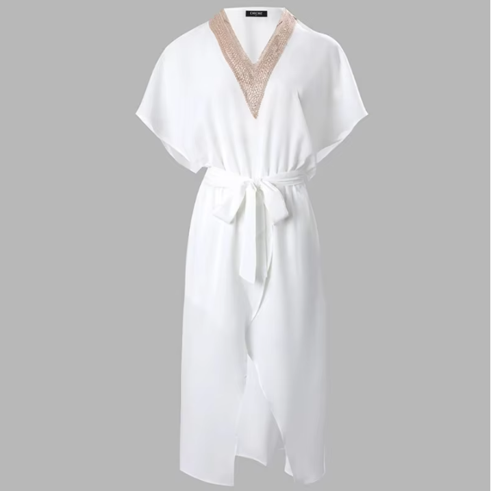Rochie midi pentru dame, cu mâneci drapate și fustă petrecută