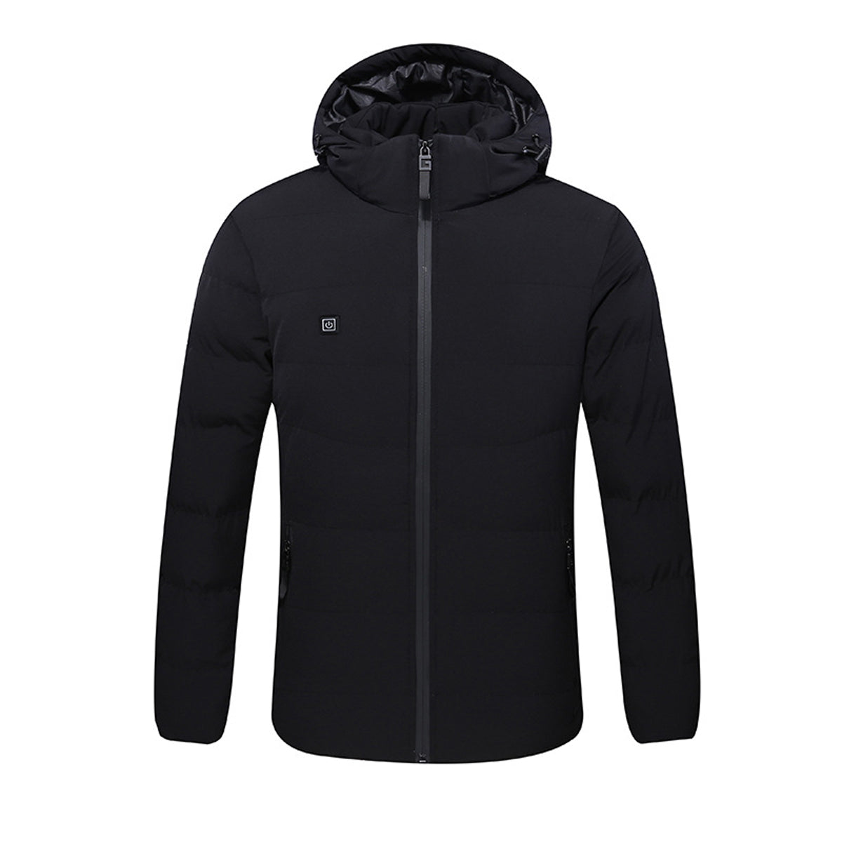 Pánská USB vyhřívaná zateplená zimní bunda s kapucí a nastavitelným vyhříváním - teplé svrchní oblečení na chladné dny, každodenní nošení a venkovní aktivity
