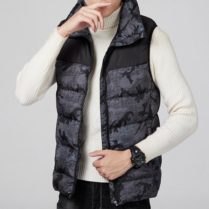 Men's USB-Heated Puffer Vest with Quilted Design and High Collar – Winter Gilet with Adjustable Heat Levels for Cold Days, Everyday Wear and Outdoor Use