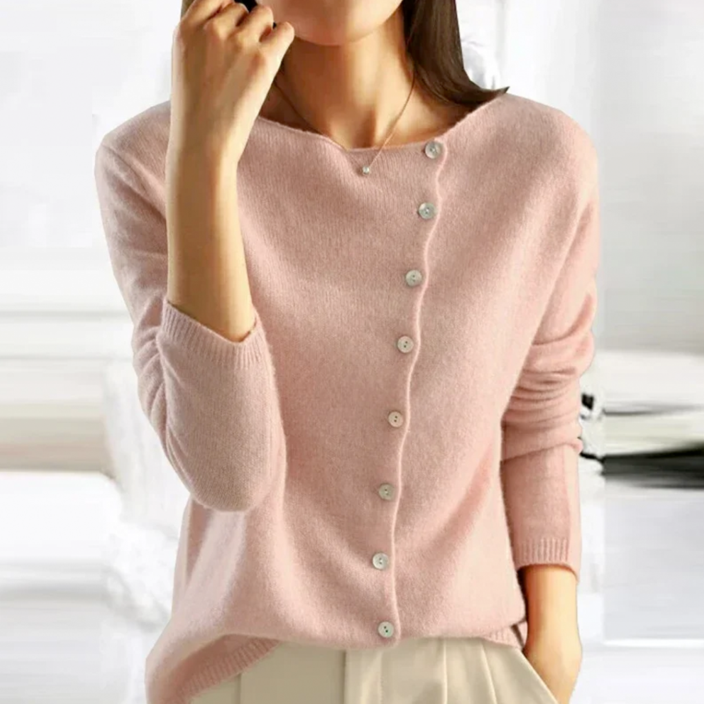 Cárdigan de punto para mujer con cierre frontal de botones y corte relajado - Prenda clásica de punto para combinar en capas en el día a día, la oficina, el tiempo libre y un estilo casual elegante