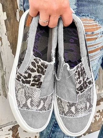 Dame Patchwork Slip-On Sneakers – Lave Sko Til Afslappet Hverdagsbrug