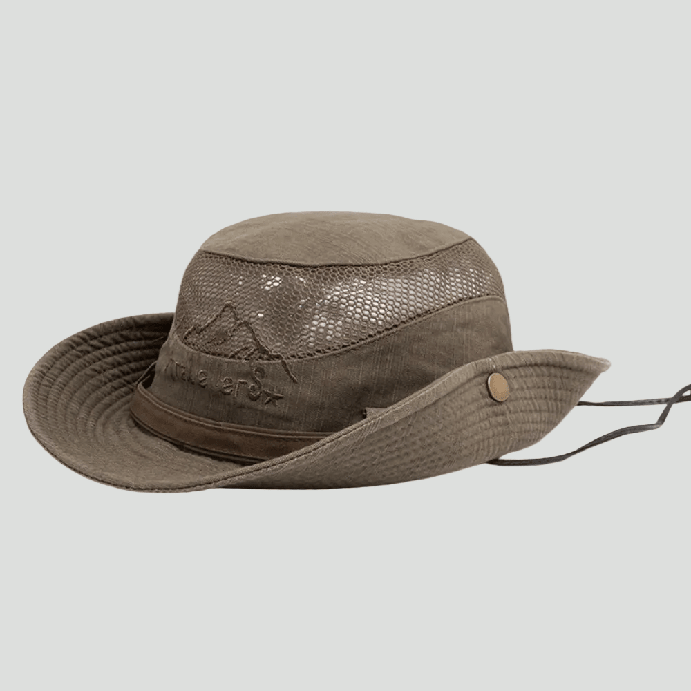 Herre Åndbar Solhat Med Bred Skygge – Foldbar Fiskehat Med Ventilationsmesh Til Vandreture, Strandture Og Sommerrejser