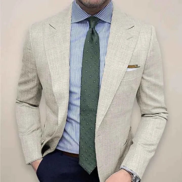 Sacou modern slim fit pentru bărbați - jachetă de costum cu un singur rând de nasturi, revere clasice și buzunare elegante, pentru birou, ocazii festive și un stil smart casual