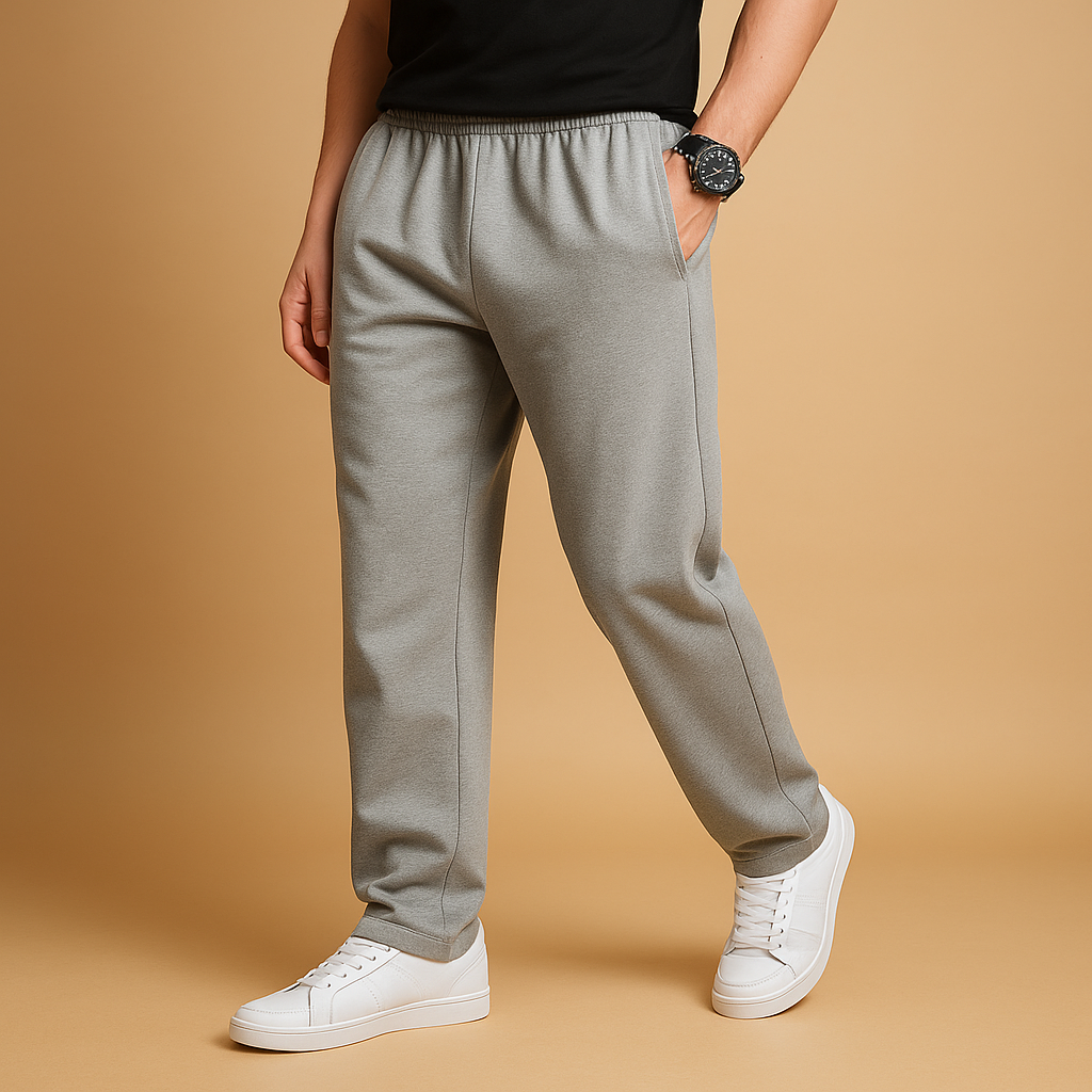 Herre Joggingbukser I Bomuld Med Afslappet Pasform Og Snøre I Taljen – Lange Sweatpants Til Hverdagsbrug, Rejser Og Fritid