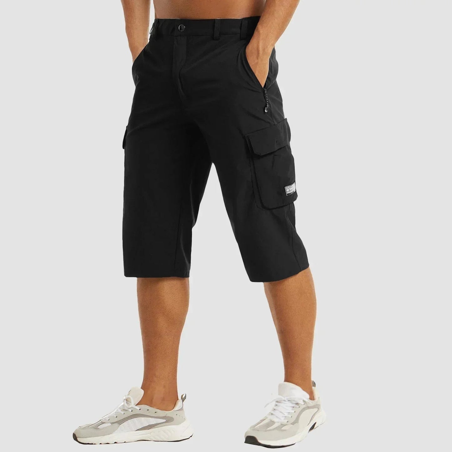 Bermude cargo pentru bărbați, cu elasticitate și buzunare practice – pantaloni scurți casual până la genunchi pentru vară, vacanță și purtare zilnică