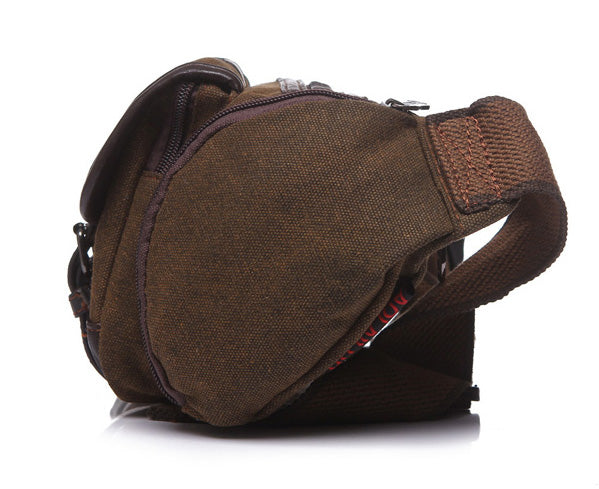 Herre Vintage Bæltetaske I Canvas Med Flere Lommer – Praktisk Utility-taske Med Justerbar Crossbody-rem Til Hverdagsbrug, Rejser Og Fritid