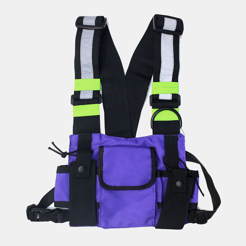Herre Refleks Oxford-brysttaske Med Justerbar Utility-sele Og Flere Lommer – Praktisk Crossbody-taske Til Hverdagsbrug, Rejser Og Fritid