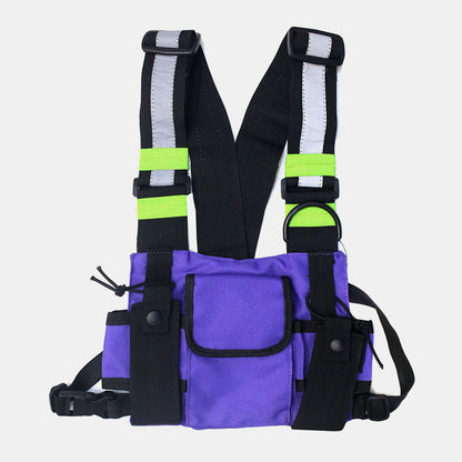 Herre Refleks Oxford-brysttaske Med Justerbar Utility-sele Og Flere Lommer – Praktisk Crossbody-taske Til Hverdagsbrug, Rejser Og Fritid