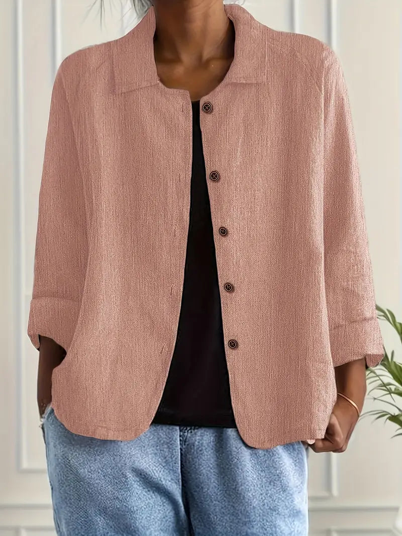 Cárdigan ligero tipo camisa para mujer con cierre de botones – Cárdigan ligero y versátil para uso diario, tiempo libre, oficina y estilo de capas