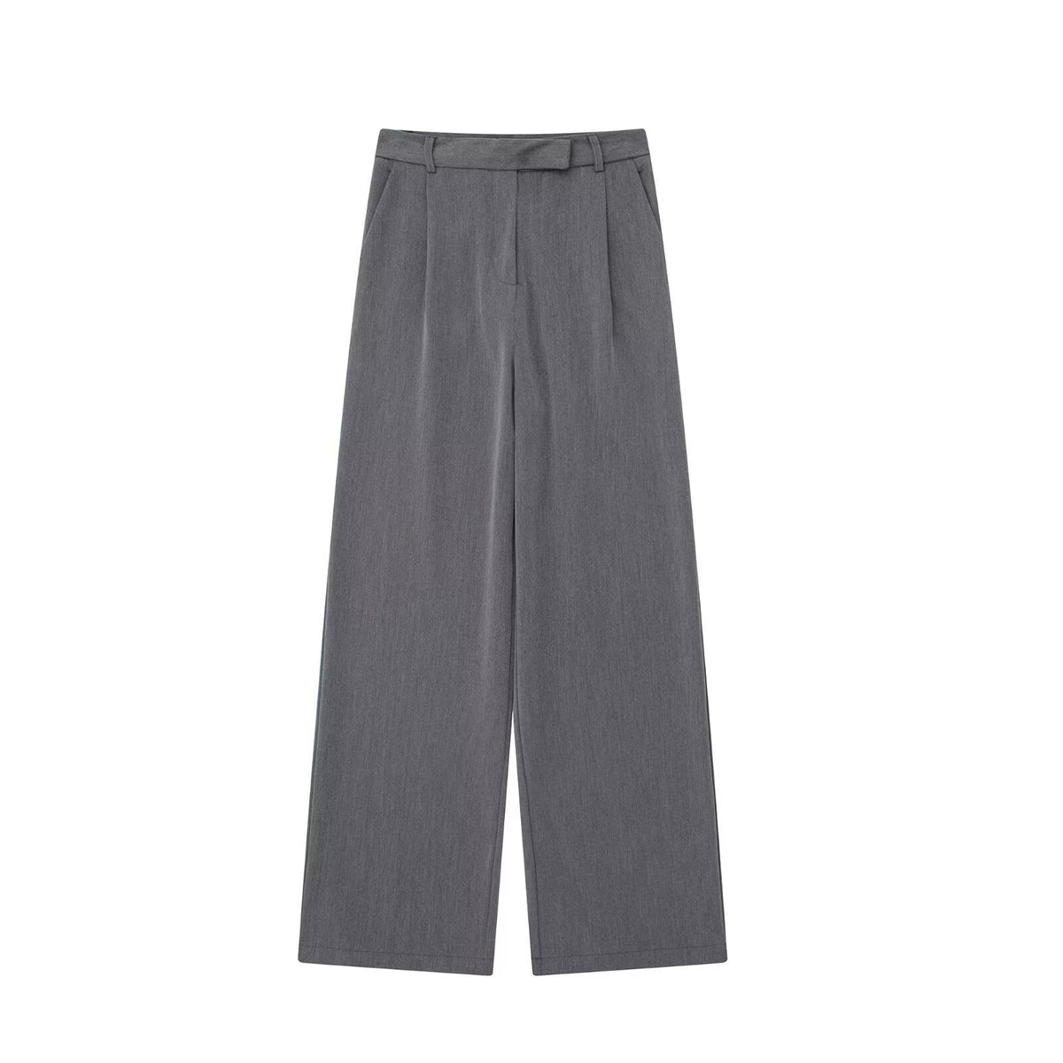Women's mid-rise cotton-blend wide-leg trousers – Lightweight, tailored full-length design for the office, smart casual looks, and everyday wear in spring and summer