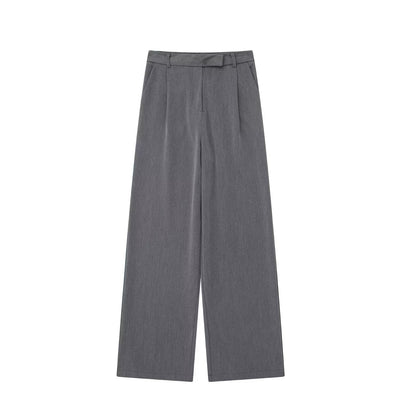 Women's mid-rise cotton-blend wide-leg trousers – Lightweight, tailored full-length design for the office, smart casual looks, and everyday wear in spring and summer
