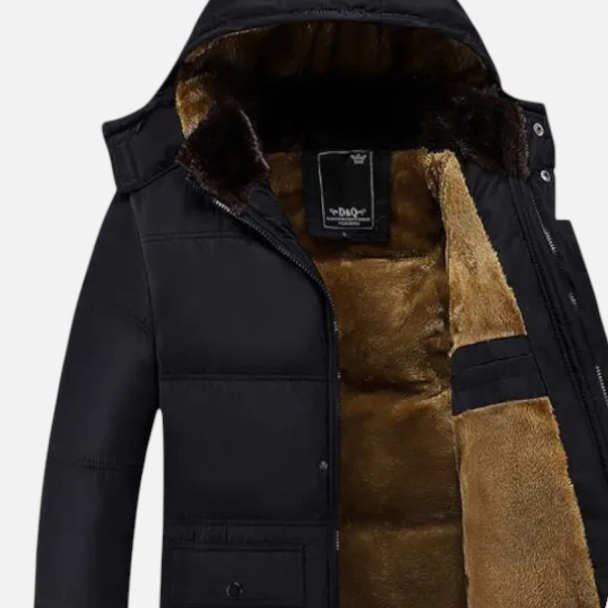 Men's Padded Cotton Hooded Jacket with Fur Lining - Warm Winter Jacket for Cold Days, Everyday Wear, and Outdoor Use