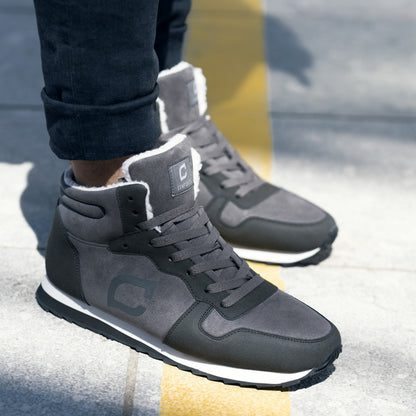 Herre Varmforede Vintertræningssko Med Skridsikker Sål – Casual High-Top Sko Til Koldt Vejr