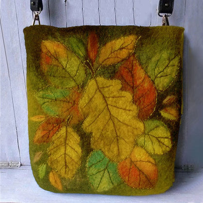 Dame Skuldertaske Med Bladmotiv Og Tekstureret Design – Casual Crossbody-taske Med Aftagelig Og Justerbar Rem Til Hverdagsbrug, Shopping Og Fritid