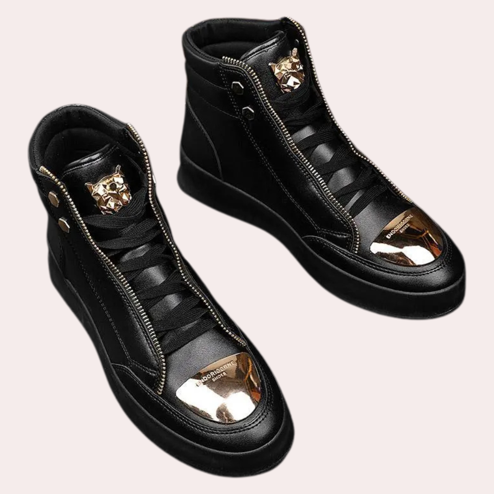 Herre High Top Sneakers Med Metalliske Detaljer