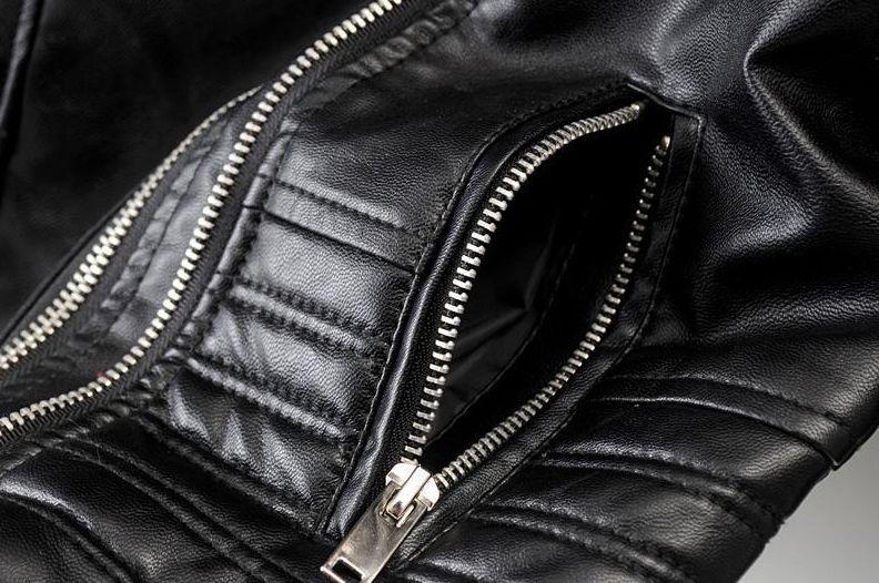 Dámská přiléhavá kožená bunda s oboustranným zipem - elegantní bunda na každodenní nošení, volný čas a elegantně ležérní styl