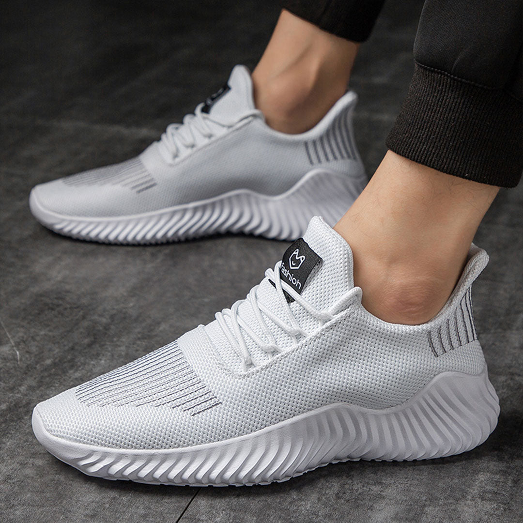 Men's Lightweight Running Shoes in Breathable Knit with Laces - Flexible Training Shoes with a Molded Sole for Running, Fitness, Sports and Everyday Wear