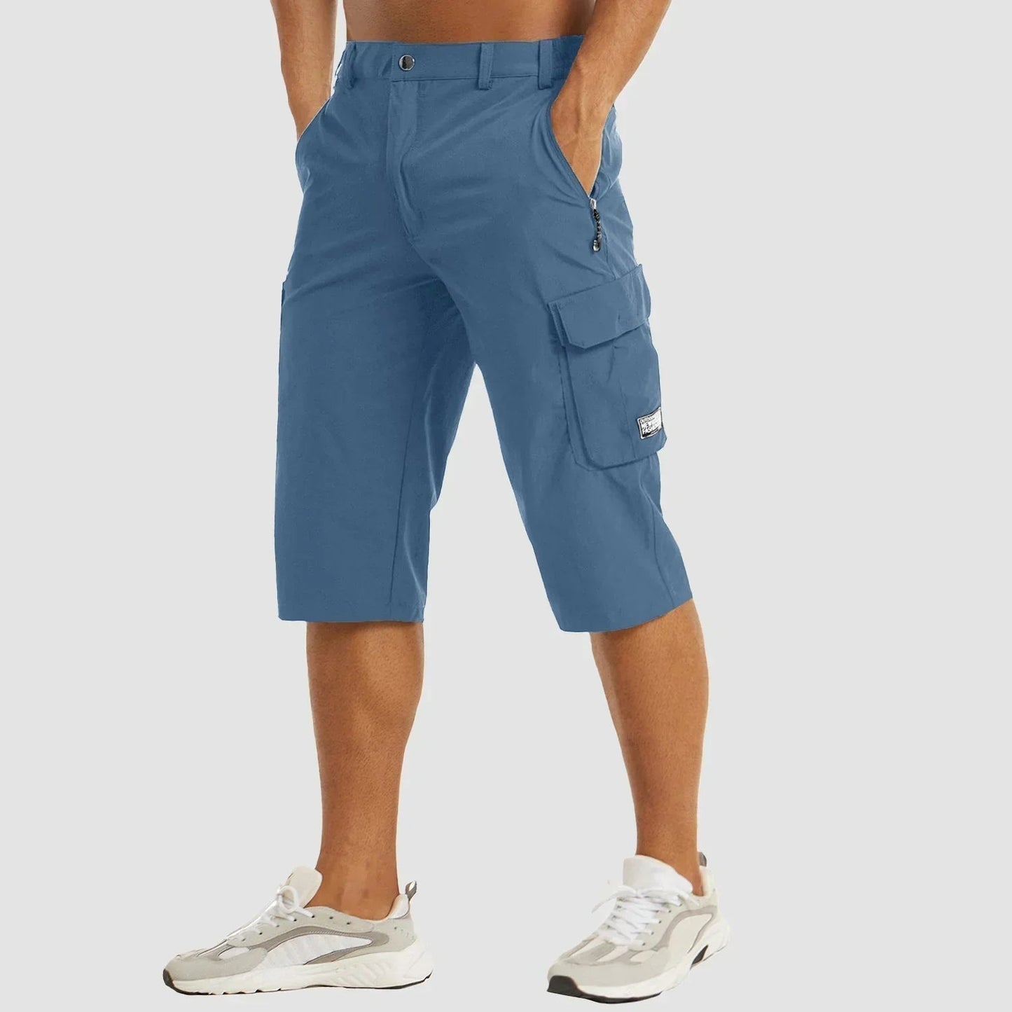Bermude cargo pentru bărbați, cu elasticitate și buzunare practice – pantaloni scurți casual până la genunchi pentru vară, vacanță și purtare zilnică