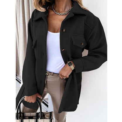 Sobrecamisa ligera para mujer con cierre de botones y bolsillos utilitarios – Chaqueta corta e informal para primavera, verano y uso diario