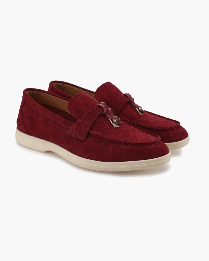 Dame Loafers I Ruskind Med Kvastdetaljer – Elegante Slip-on Flade Sko Til Kontor, Hverdagsbrug Og Smart Casual Stil