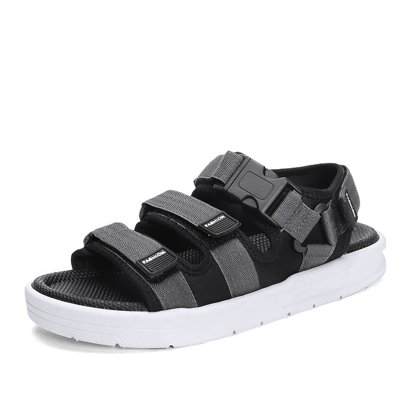 Pánské sandály se třemi pásky a polstrovanou stélkou – praktické letní sandály na dovolenou, volný čas, pláž i pobyt venku