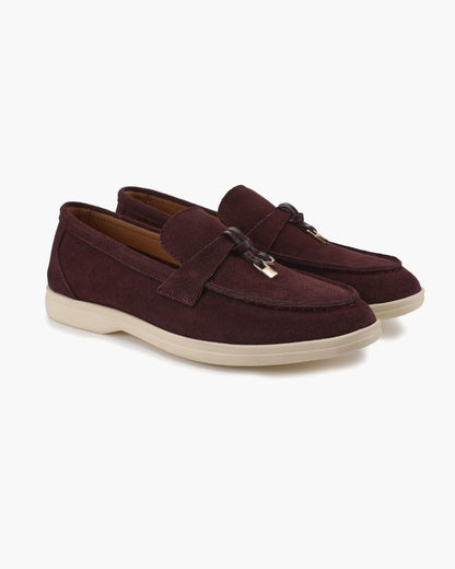 Dame Loafers I Ruskind Med Kvastdetaljer – Elegante Slip-on Flade Sko Til Kontor, Hverdagsbrug Og Smart Casual Stil