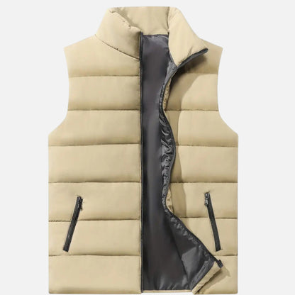 Men's Quilted Winter Vest - Warm Layered Outerwear for Fall, Winter, Everyday Wear, and Leisure