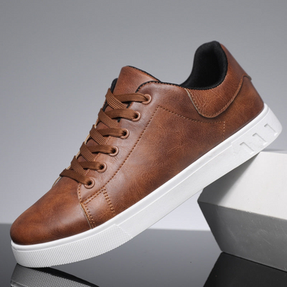Zapatillas de hombre tipo mocasín con suela acolchada y cierre de cordones – Calzado cómodo con suela de goma antideslizante para caminar, tiempo libre y uso diario