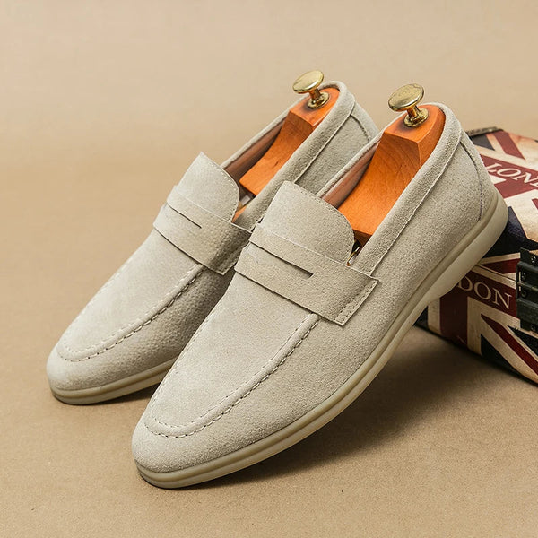 Herre Penny Loafers I Ruskindslook – Behagelige Skridsikre Sko Til Smart Casual Brug