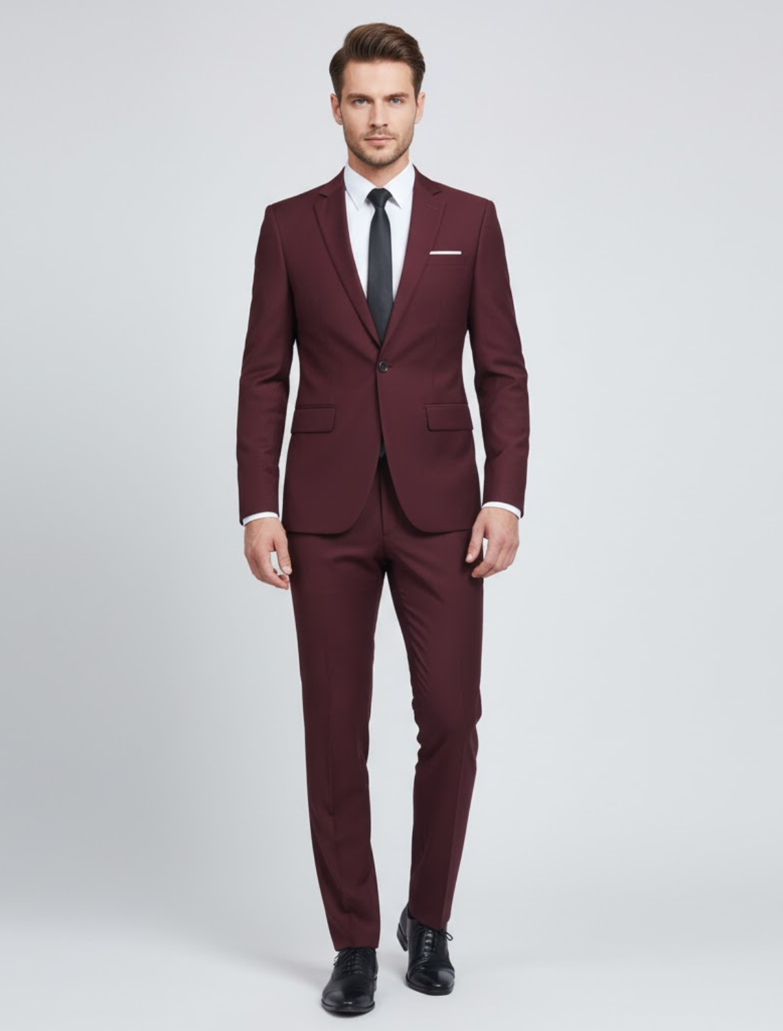 Herre Slim Fit 2-delt Jakkesæt – Moderne Blazer Og Bukser Til Forår, Sommer, Kontor Og Formelle Anledninger