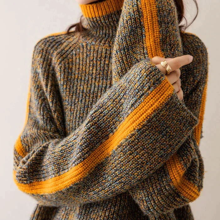 Jersey elegante de punto para mujer - Jersey suave y cálido para otoño, invierno, el día a día y un estilo casual elegante