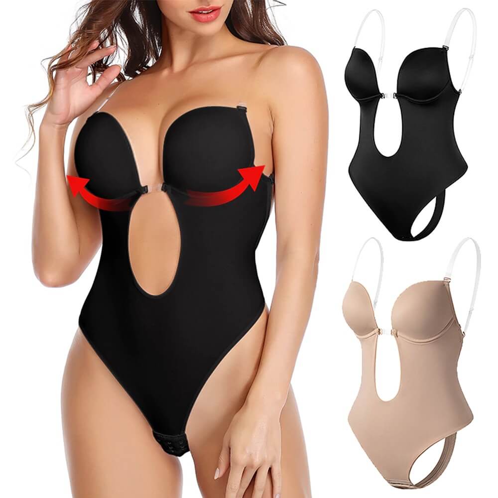 Dame Formende Bodysuit Med Dyb V-Udskæring Og Åben Ryg