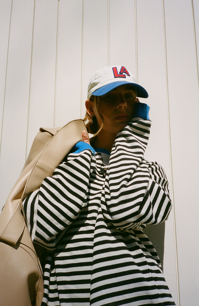 Women's Oversized Striped Sweatshirt with Dropped Shoulders - Relaxed Pullover for Everyday Wear, Leisure, and Layering
