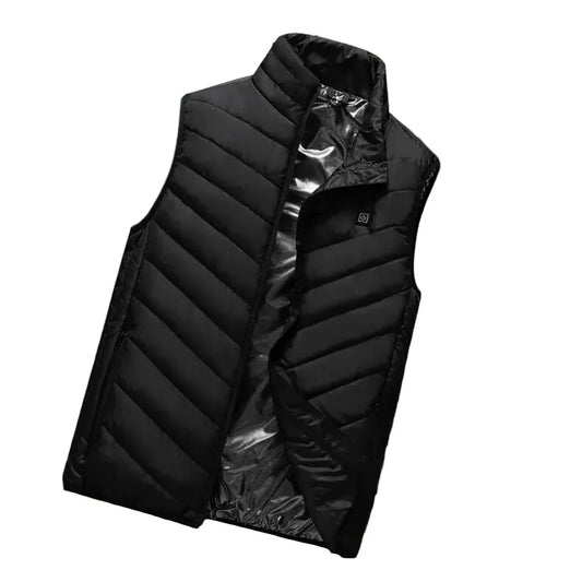 Vestă matlasată încălzită pentru bărbați, cu design ușor matlasat, trei niveluri de încălzire și mai multe zone de încălzire – bodywarmer călduros pentru zile reci, activități în aer liber și utilizare zilnică