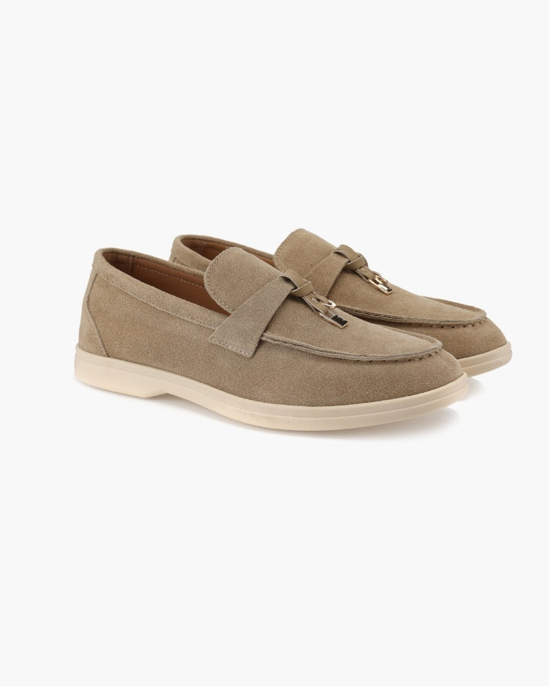 Dame Loafers I Ruskind Med Kvastdetaljer – Elegante Slip-on Flade Sko Til Kontor, Hverdagsbrug Og Smart Casual Stil